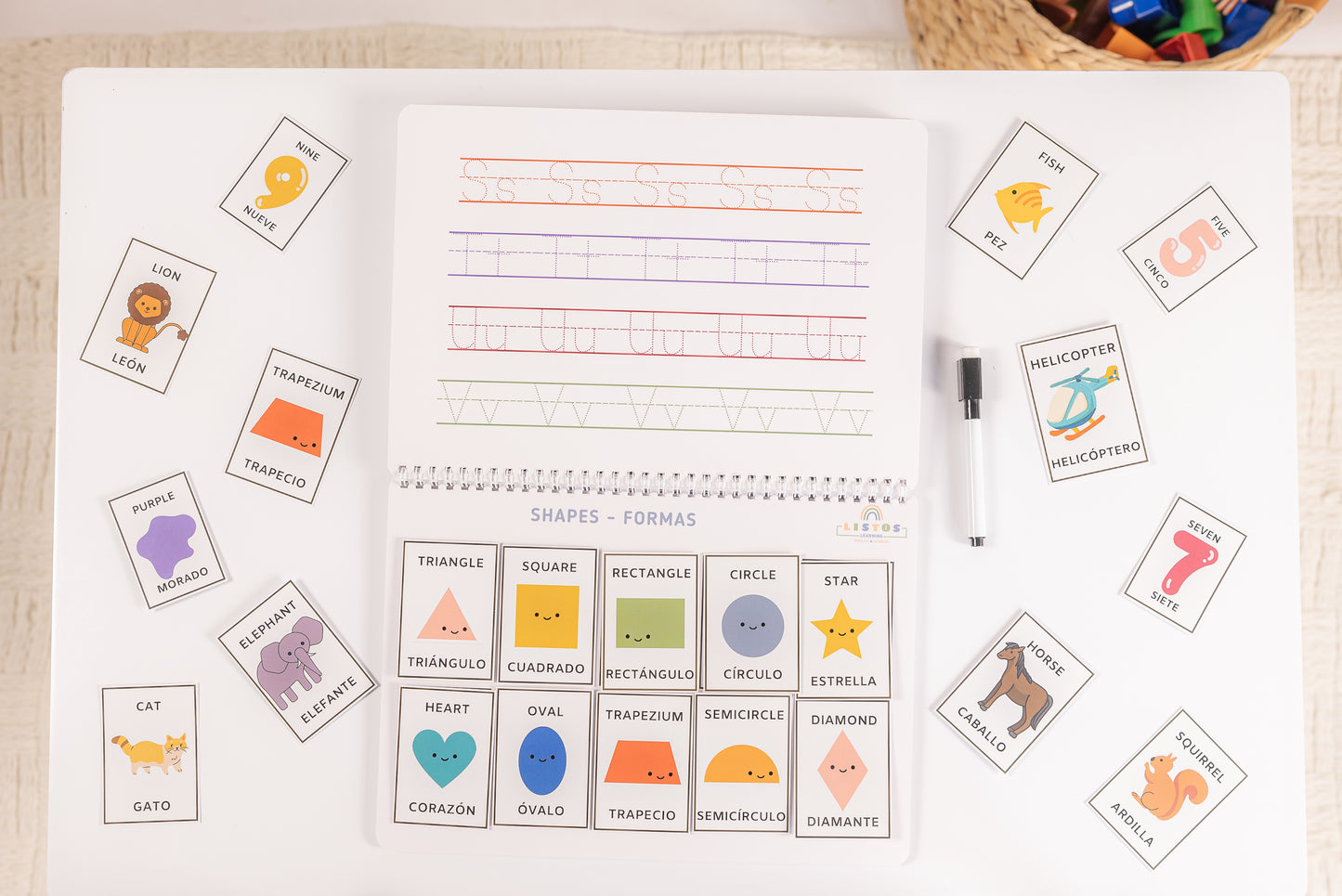 Bilingual Activity Book in English and Spanish