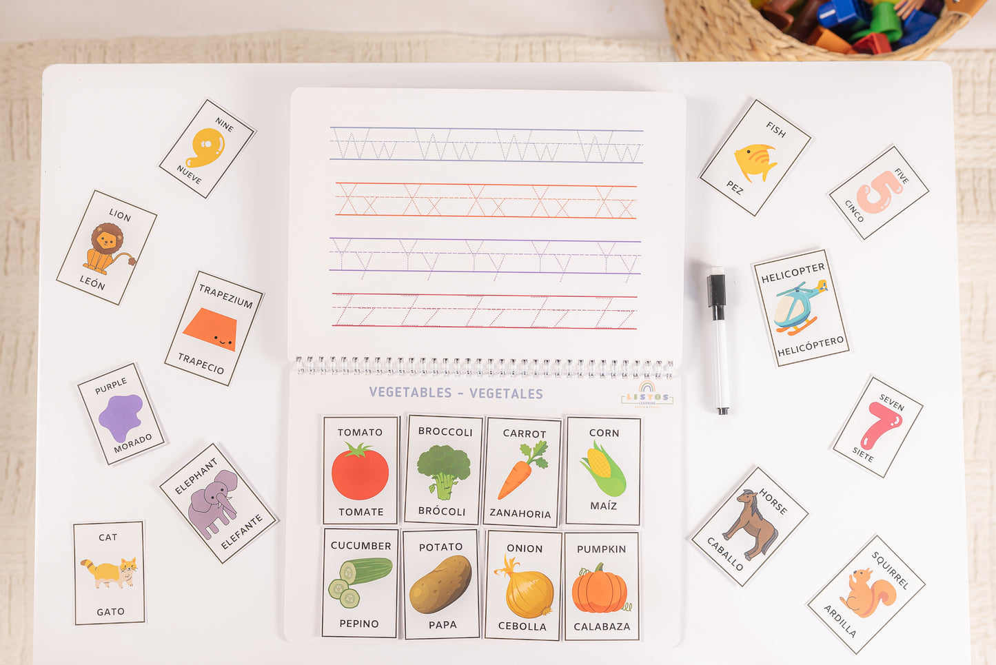 Bilingual Activity Book in English and Spanish