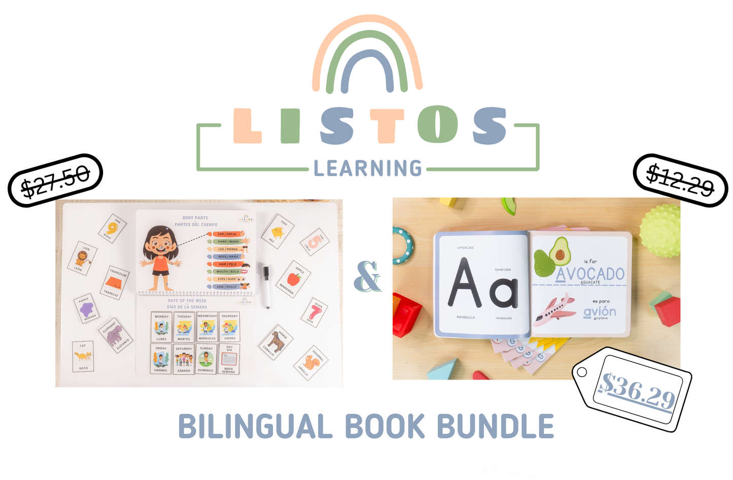 Bilingual Activity Book & Alphabet Book Bundle